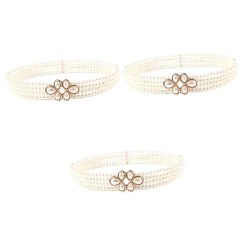 Ceinture femme pour robe blanche ajustant la taille avec perles