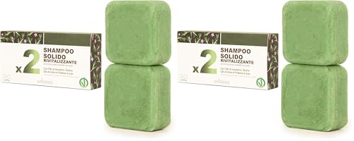 Shampoing solide antichute Enooso au romarin pour cheveux gras, lot de 2 x 130g
