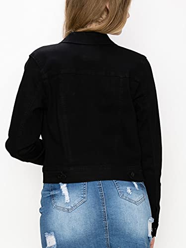 FashionMille Women Classic Casual Stretch Fit Denim Jean Jacket4