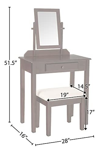 Frenchi Home Furnishing 3 Piece Vanity Set #TOP6