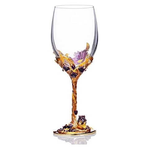 ARTFILIF Classical Crystal Enamel Red Wine Glass Lead-Free Glass Transparent Goblet Cover