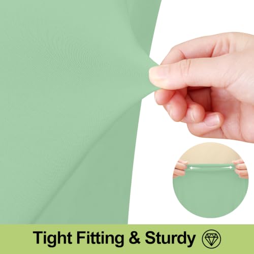 Image of Smiry 2 Pack Spandex Elastic Fitted Table Cloth Skirt for 6FT Table | Stretch Washable Table Cloth, Banquet Table Cover for Wedding, Party, Indoor & Trade Shows, (Light Green, 72Lx30Wx30H)