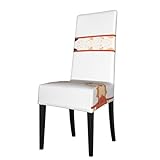 fotos de fundas sillas Material: nuestra funda para silla de comedor impresa con marco de fotos está hecha de tela de poliéster con excelente elasticidad, asegurando un ajuste cómodo. La parte inferior elástica proporciona una mayor comodidad de asiento y complementa cualquier decoración.