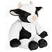 Bearington Cowlin The Cow Plush Toy: 15” Tall Friendly Stuffed Farm Animal, Black and White with Velour Faux-Fur and Soft Horns; Surface Washable - for Boys, Girls, Animal Lovers of All Ages