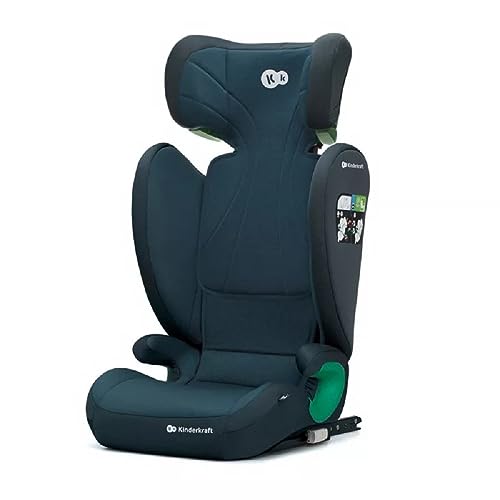 Kinderkraft JUNIOR FIX 2 I-SIZE Seggiolino auto 15-36 kg, Gruppo 2-3, 100-150 cm, con Isofix, Poggiatesta regolabile, Sistemi di sicurezza, Leggero Facile da trasportare, Facile da pulire, Blu