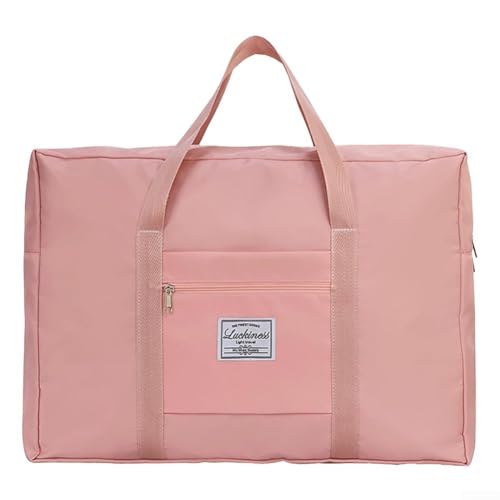Gdfnmogo Bolsa de almacenamiento para ropa de cama y mantas, bolsa de almacenamiento impermeable de gran capacidad, diseño portátil de mano, órgano de poliéster (rosa)