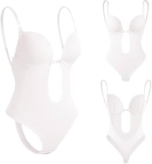 Body Dos Nu Invisible Femme Ventre Plat Body Gainant Push Up Sculptant Sans Couture Shapewear String Sous-Vêtement Avec Bandoulière Transparente Pour Robe de Soirée Bal Pour Mariage Fête Cocktail 2026