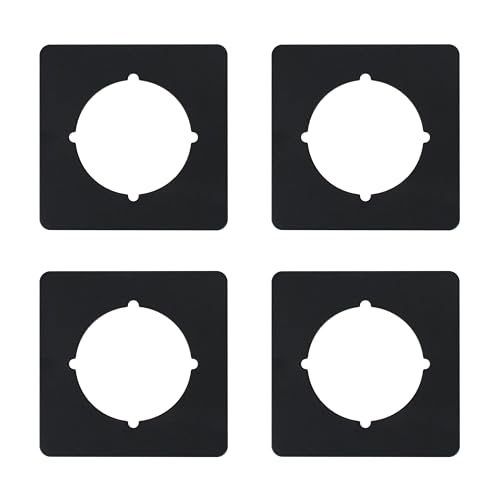 Rsoise Door Knob Scar Plate Square,Scar Plate for Door Knob Black,Fits Under Existing Lock Set to Cover Up The Damaged Door(Set of 4 Door Knob Plates)