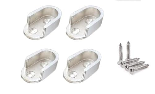 25mm {1"} Ovel Curtain Pipe Holder for Curtain Rod End Caps Double Curtain Rod Holders Wall to Wall Brackets Full Set for Window Curtain and Door Curtain Holders (Pack of 4,Aluminium) 25mm 1"-image-32