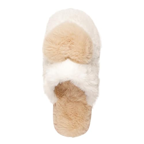Pantuflas de pelo sintético suave con relieve de corazón A2Z de mujer 3