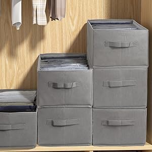 Image of VERAT 6 pieces 6 compartment wardrobe organizer for clothes Jeans organiser for wardrobe Clothes storage Organizer cupboard organizer 6 compartment mens shirt and pant organiser - Grey