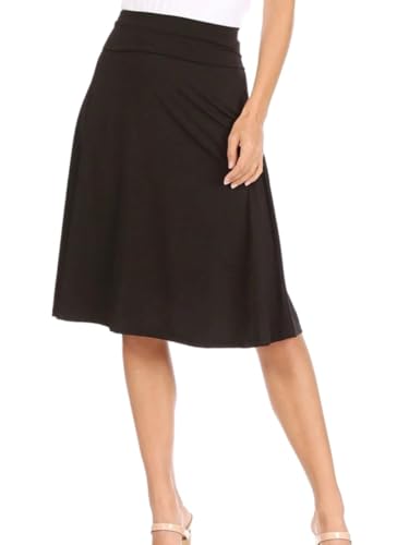 Trend Women's Summer Basic Skirt Elegant Casual Midi Skirt with Waist and Stretch Fit for Beach
