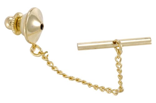 Tie Tack Clutch with Chain 10x11mm Gold Plated (1-Pc)