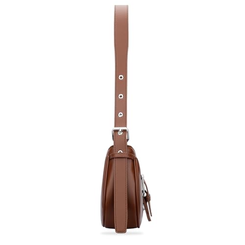 Image of KKXIU Shoulder Bags for Women Retro Vegan Leather Purse | Small Crescent Trendy Clutch | Y2K Underarm Hobo Handbag with Adjustable Strap