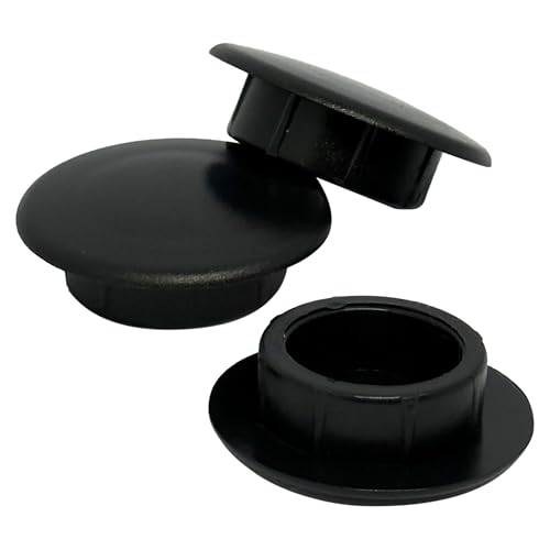 Image of (Pack of 20) Jet Black Plastic Hole Plugs 0.96 inch x 0.67 inch (24.5 x 17 mm), Drill Hole Cover Caps, Furniture Hole Plug, Screw Hole Plugs