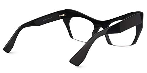 Vooglam Black Half Frame Cat Eye Blue Light Blocking Glasses For Women, Block Uv Blue Light, Anti Eyestrain Eyeglasses Kelly Fp0099-02 #TOP6