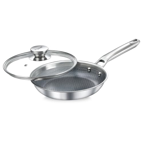 Image of Prestige TRIPLY HexaMagic Ceramic Fry Pan 20cm /1.0L | Durable Honeycomb Structure | PFOA & PFAS Free | Healthy Eating | Gas & Induction Compatible | 15Y Product & 3Y Coating Warranty| ISI Certified