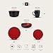 Stone Lain Albie 20-Piece Dinnerware Set Stoneware, Red and Black