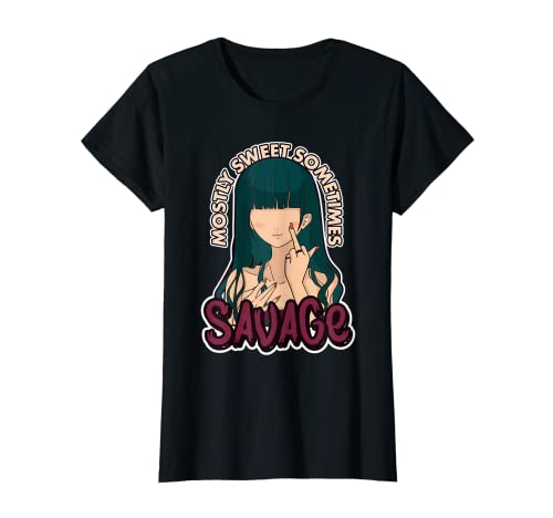 Mujer Sweet Sad Girl to Savage Funny Women Saying Camiseta