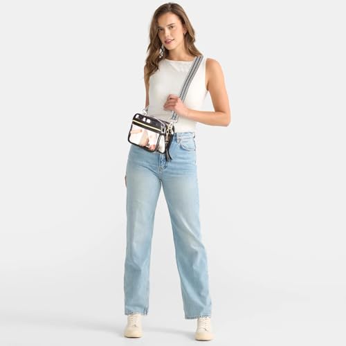 Image of Clear Crossbody Bag Stadium Approved Clear Purse - Transparent Messenger Bag with Front Pocket