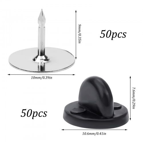 50 Pares Broche de Goma para Insignia, Pasadores de Goma para Solapa, Embrague de Mariposa con Pasador de Seguridad, para Broches, Solapas, Sombreros, Uniformes, Insignias, Alfileres de Corbata - 2