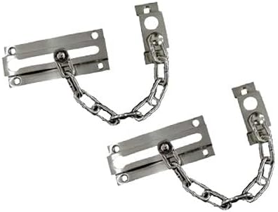 QCAA Solid Brass Chain Door Guard, with 9 Links Steel Chain, Satin Classic Bronze, 1 Pack