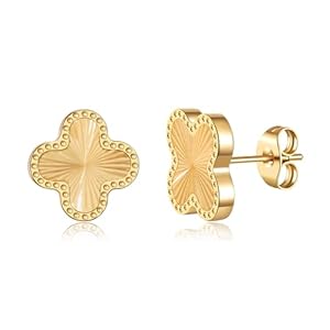 18K Gold Plated Clover Earrings for Women Four Leaf Clover Stud Earrings Lucky Dangle Earrings Fashion Simple Jewelry Gifts for Women