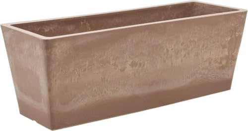 Image of Arcadia Garden Products PSW U45TP Plastic /Stone /Wood Composite Simplicity Window Box, No Drainage Hole (Drillable), 17.5 inch x 7 inch x 6 inch, Taupe (Pack of 8)