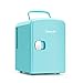 AstroAI Mini Frigo de Chambre, 4 litres / 6 Canettes 330ml, 12V/220V, Petit Frigo Cosmetique, Mini Réfrigérateur Voiture Portable, Glacière Électrique, Fonction Chaud/Froid, Cadeau Femme Homme (Bleu)