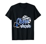 Cheer Mom Shirt, Megaphone Blue Leopard Cheetah Print T-Shirt