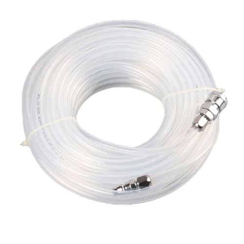 JUSTVEL エアーホース 10m カプラー付き コンプレッサー ホース 内径5o 外径8o カプラ エアブラシ ソケット (ホワイト)