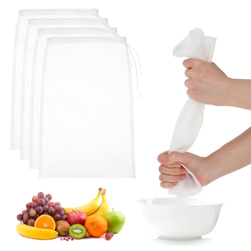 Amaxiu 4 Pack Nylon Nut Milk Bag, 11.8