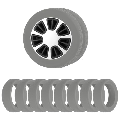 Image of 8Pack Luggage Wheel Protection Cover, Wear Resistant Anti Noise Silicone Protector Cover for 2-3 inch Spinner Wheel for Suitcases Chair Caster Travel, Gray