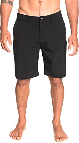 Quiksilver Men's Union Amphibian Hybrid 20 INCH Outseam Water Friendly Short, Black Solid, 32
