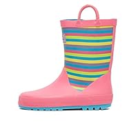 Peter Storm Kids' Stripe Wellies with Grippy Outsole and Pull Handles, Kids' Wellington Boots, Children's Wellies, Children's Wellington Boots