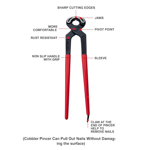 Image of Cobbler Pincer with Nail Puller Set of 1Pcs, 200 Mm, Drop Forged Steel Carpenter Cobbler Pincer Tools Plier For Home Industrial use