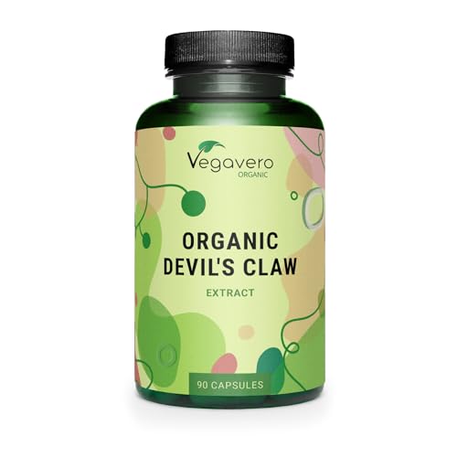 Vegavero Organic Devils Claw Capsules | 4 995 mg (3:1 Extract) Daily | 90 Capsules | NO Additives | Natural Joint Support | Harpagophytum with 2 7% Harpagoside | Vegan