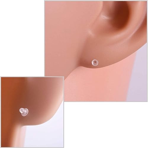 Earring Retainers, 100pcs Clear Pins and Back Rubbers Stoppers(50 Pairs)