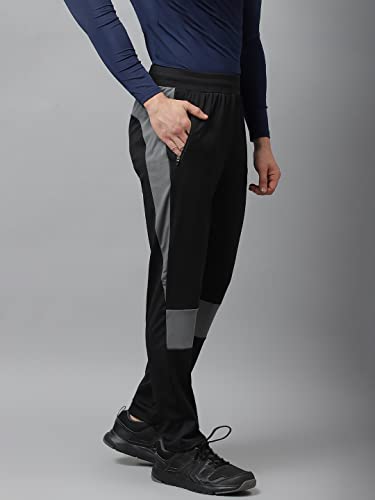Image of ATICX Men's Slim Fit Polyester Track Pants - 4 Way Stretch Lycra Lower for Sports, Running, Gym with 2 Zip Pockets