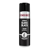 Simoniz Gloss Black Spray Paint, Easy To Use Black Aerosol Spray Paint For Wood, Metal & Plastic,Perfect Car Paint For Bodywork, Wheels, Around The Home, Fast Drying & Durable Paint,Gloss Black,500ml