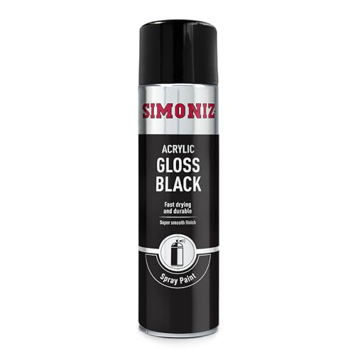 HOLST SIMP15 Simoniz Acrylic Aerosol Paint, Black, 500ml