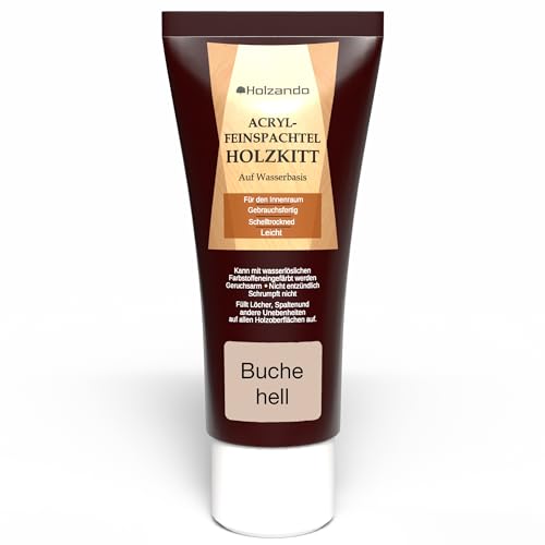 Masilla de madera acrílica fina para madera, OSB y paredes de haya clara, 20, tubo de 250 g