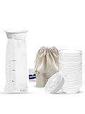 50x Spuckbeutel mit Mundstück - inkl. Baumwollbeutel + Taschentuch - reißfester & sicherer Kotzbeutel 1500ml - mit verbessertem Verschluss-Ring - Auslaufsicher bei Reiseübelkeit für Kinder & Erwachs.