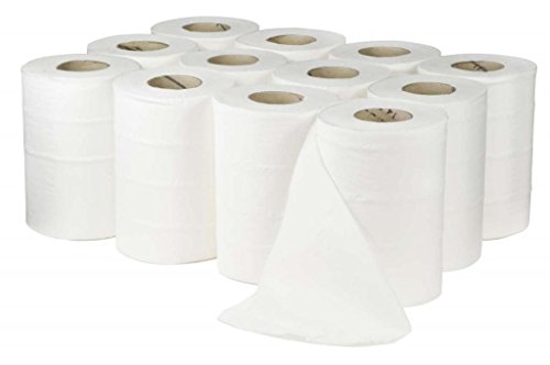 Image of Industrachem White Mini Centrefeed Rolls 2ply 195mm x 60m Plain From Star Tissue (12 Pack)