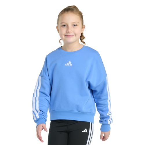 Sweat-shirt polaire Adidas fille chaud et doux avec 3 bandes manches