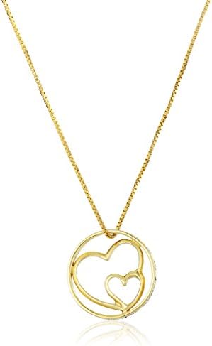 Sterling Silver with Yellow Gold Flashed "Mother and Daughters Are Joined In The Heart" Pendant Necklace, 18"
