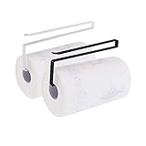 Kitchen Paper Hanger Under Cabinet Paper Towel Holder Hanging Paper Towel Holder for Kitchen Bathroom Without Drilling Cabinet Towel Rack under cabinet paper towel holder walmart (white and black)