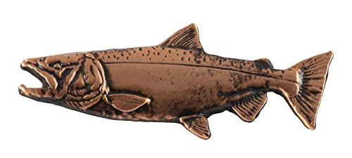 King Salmon Pin, Copper Plated, 2.5 Inches, 100% Handmade in the USA, Chinook, Tyee, Fishing, Fish, Realistic, Metal, Lapel, Hat, Brooch, Gift, Jewlery, Over 3100 Unique Designs