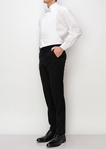 White Cotton Pique Tuxedo Openback(Backless) Vest, with White Pique Bowtie4