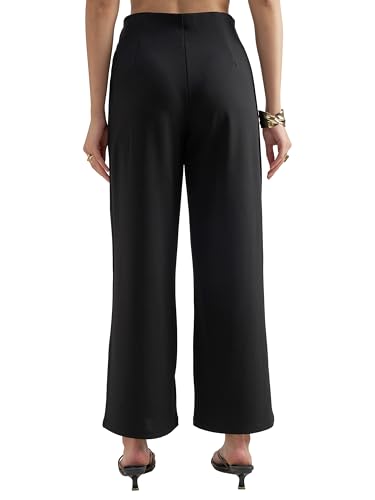 Image of Tokyo Talkies Wide Leg Relaxed fit Korean Pants |Ultra Soft|High Rise Pleated Trousers |Workwear|Formal All Day wear